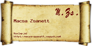 Macsa Zsanett névjegykártya